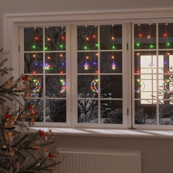 vidaXL Tähti- ja kuuläpyskä, kaukosäädin, 138 LED, monivärinen 480 multicolor
