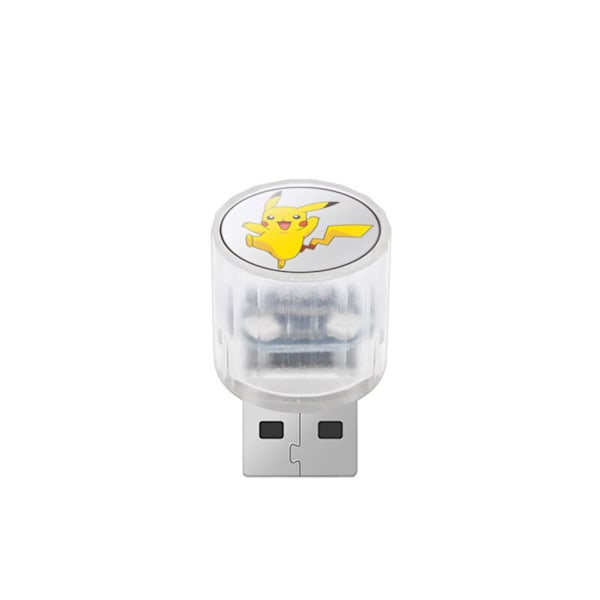 Bil USB LED-lampe med logo Enkel installasjon Bildørlampe Ideell for innredning av biler pikachu