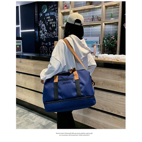 Reiseveske med stor kapasitet, lett treningsveske for reiser Blue