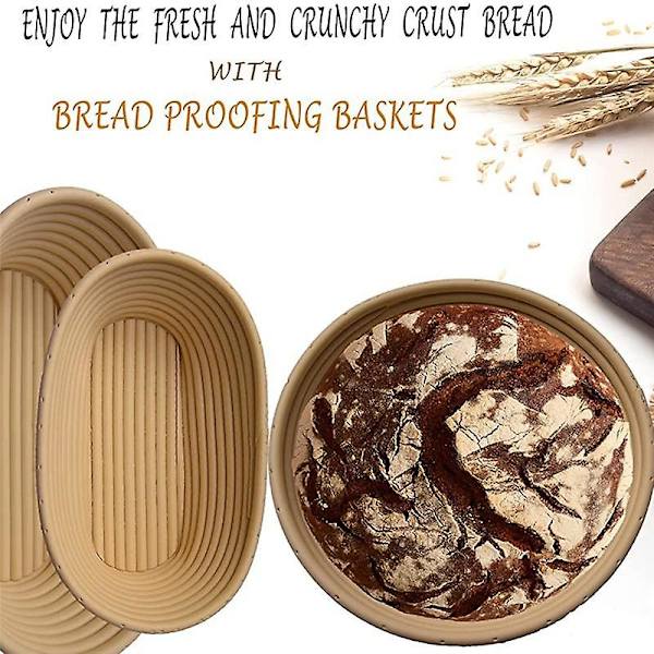 Set med 2 startpakker - Runde og runde brødbakeboller - Brødkniv -