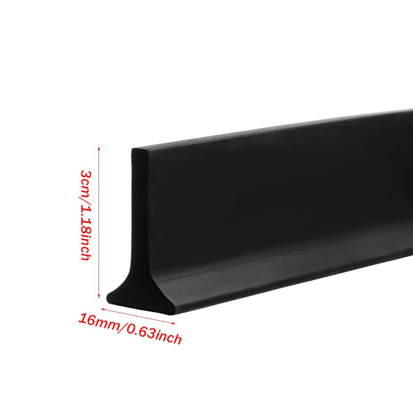 Vattenstopp Vattenhållare Remsa SVART 200CM Svart Black 200cm