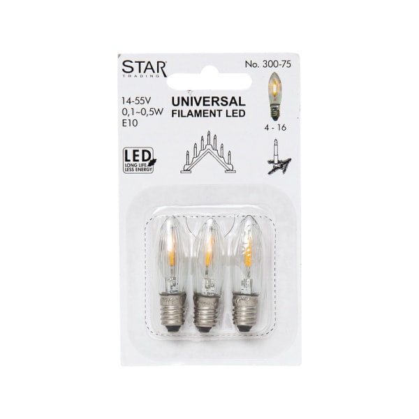 7 kpl LED-lamppua filamentti adventtikynttilänjalkoihin E10 universaali