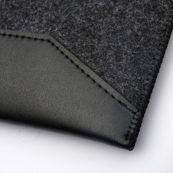 Macbook Pro 13 & 15 Tommer Etui Uldfilt Læder Blå Black 15 inch