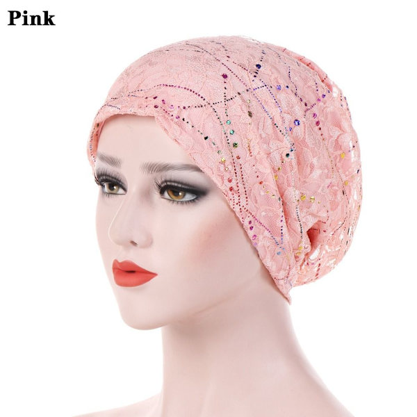 Turbaanihattu Pehmeä Moottoripyörähuppu VAALEANPUNAINEN pink