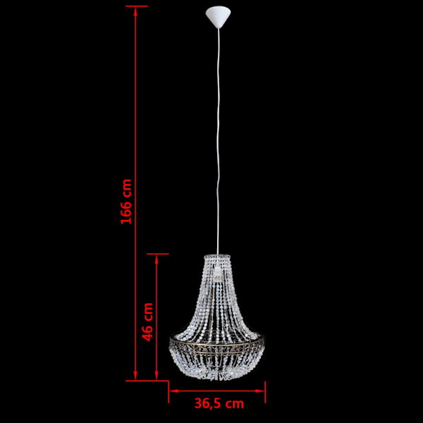 vidaXL Krystallkronelys 36,5 x 46 cm transparent 1200