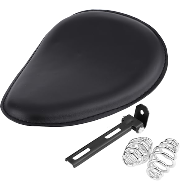 3\" Moottoripyörän musta nahkainen solo-satula jousikiinnityksellä Chopper Bobber Customille 0.3