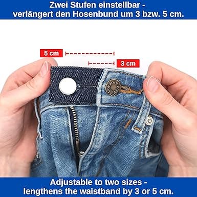 Bælteforlængere til jeans og bukser, sæt med 3, taljeudvidere op til-FA-