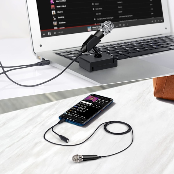 Mini bærbar sang/instrumentmikrofon til mobiltelefon