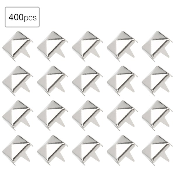 400 sarjaa 4MM-7MM DIY nahkatyönaula Nitar Fyrkantiga Naurat Niitit Laukut Kengät Vyö Tarvikkeet Hopea 6mm