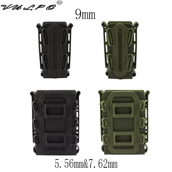VULPO Taktisk 5,56 mm & 7,62 mm magasinpose 9 mm pistol Molle Mag-pose Soft Shell Mag-pose 9mm Mag Pouch Green
