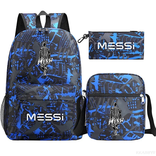 Fotboll Messi reppu 3 osaa deep blue