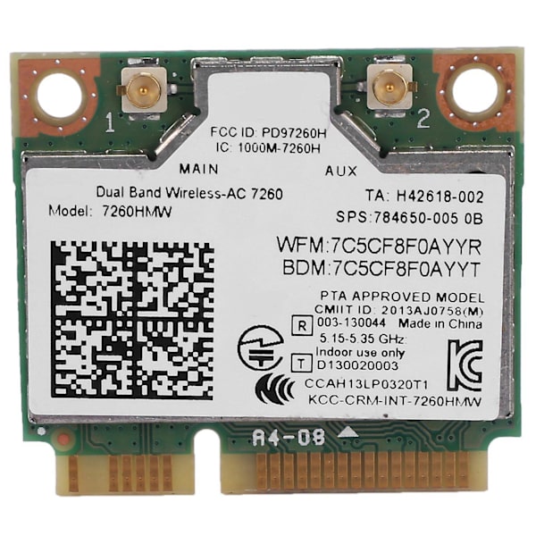 Dual-Band AC1200 Trådløs Adapter til Intel 7260 7260HMW AC Mini PCI-e Kort 2.4g/5g Wifi + Bluetooth