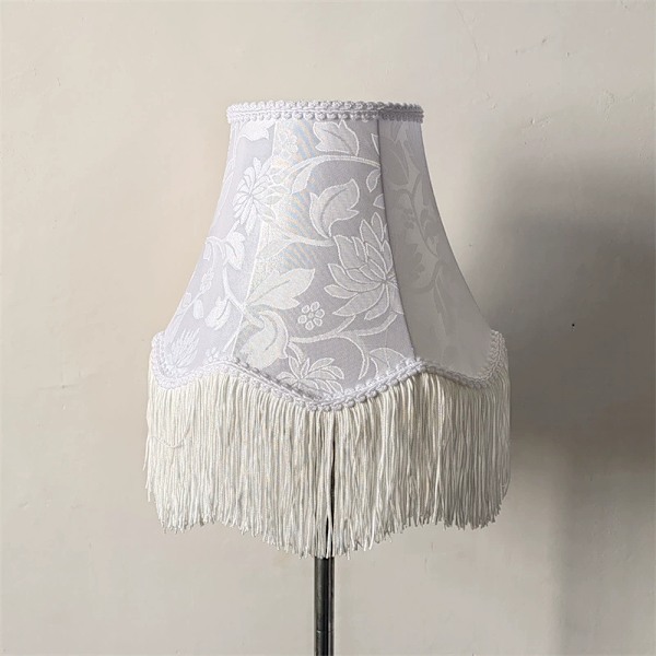 Fringe Lampskärm Ersättning Vacker Pärlbandskant Lampskärm För E27 Bordlampor Vit 25X25CM Vit White 25X25CM