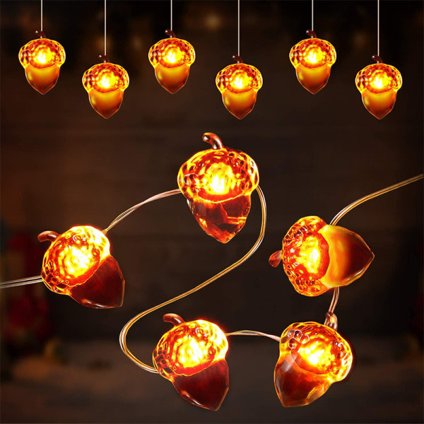 Thanksgiving-dekorasjon 3D Ekorre lysstreng 4m 40 LED Vanntett