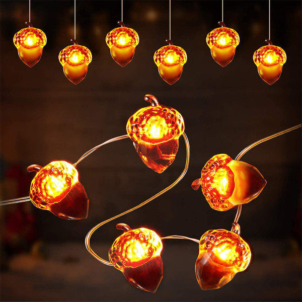 Thanksgiving Dekoration 3D Ekorre Ljusslinga 4m 40 LED Vattentät