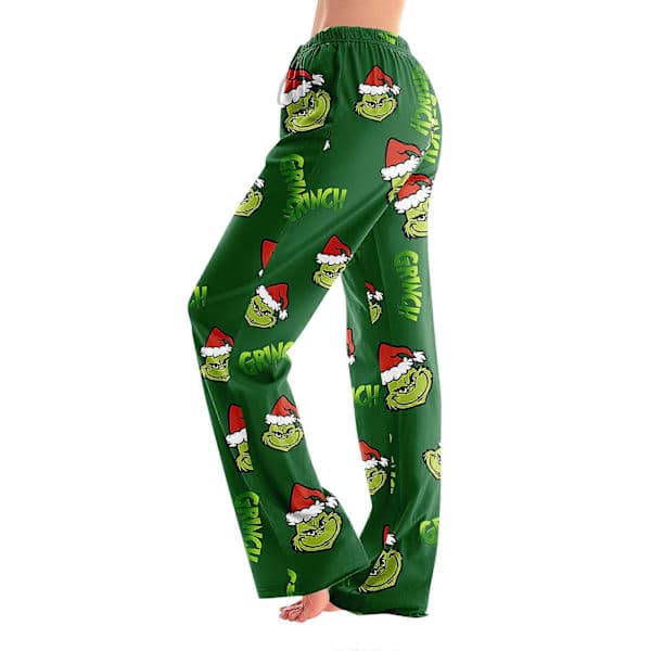 Dame Herre Par Jul Grim Trøje Grinch Print Rund Hals Pullover Trøje Langærmet Grønt Monster AM A-FA- A M