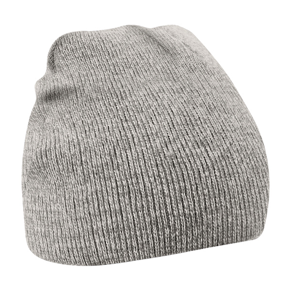 Beechfield Plain Basic Strikket Vinter Beanie Hat En Størrelse Heath Heather Grå One Size Heather Grey