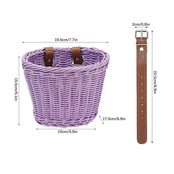 21*17*16cm Børnekurv i Flet til Cykel, Drenge og Piger Brown