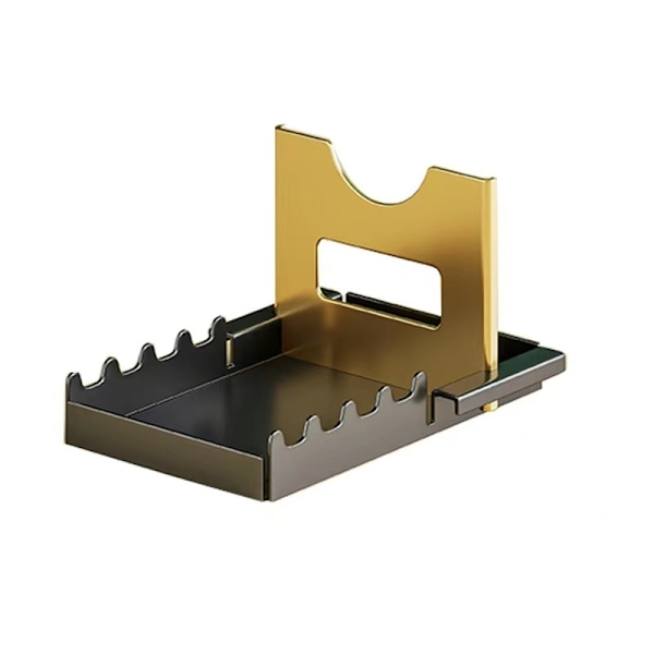 Metall Grytlockshållare Grytlock Organizer Hållare Skärbräda Hylla Skedhållare med droppbricka