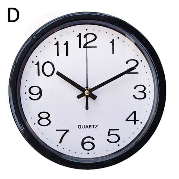 Rund Väggklocka Sovrum Köksklockor Quartz Silent Movement Heminredning Black