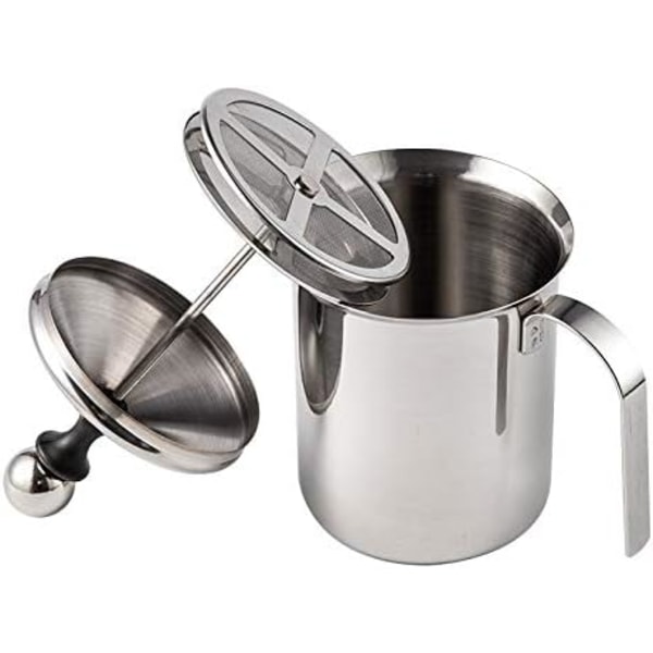800 ml Melkeskummer i rustfritt stål med dobbelt nettpanel