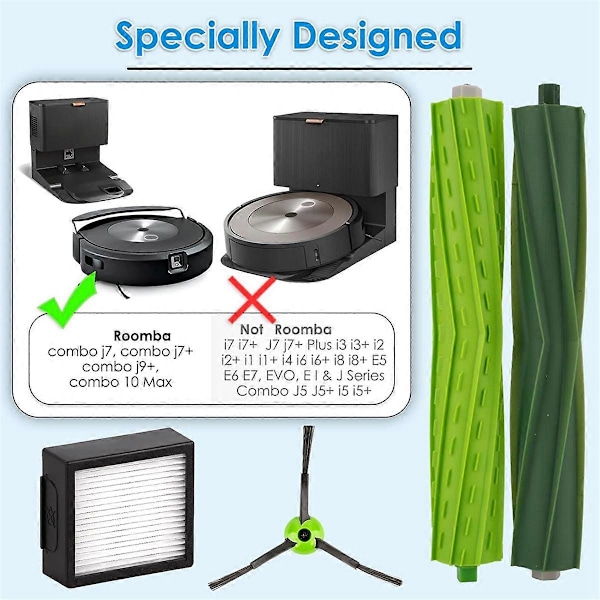 Pääharjat, sivuharjat ja HEPA-suodattimet IRobot Roomba Combo J7+/ Combo J9+/ Combo 10 Max -robotti-imureille -XF7-