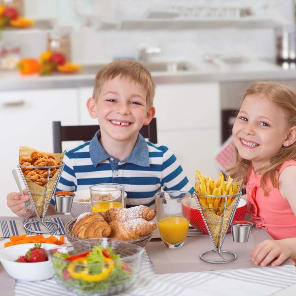 Pakke med pommes frites-stand eller buffet-snack-kegleholder, pommes frites