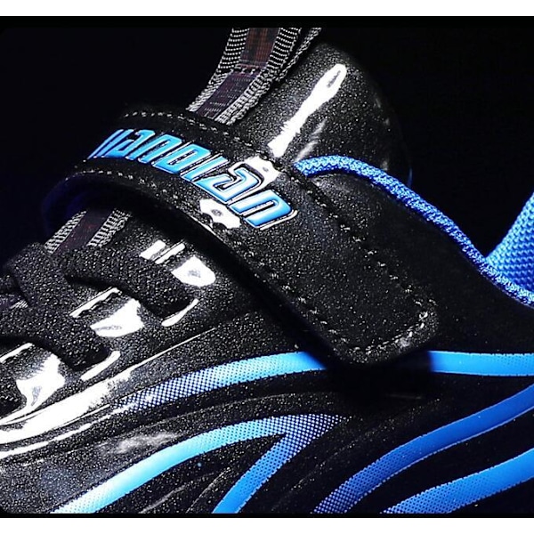 Børne LED USB Genopladelige Rullesko Sort og Blå[ch] sort og blå-XF6- black and blue 41