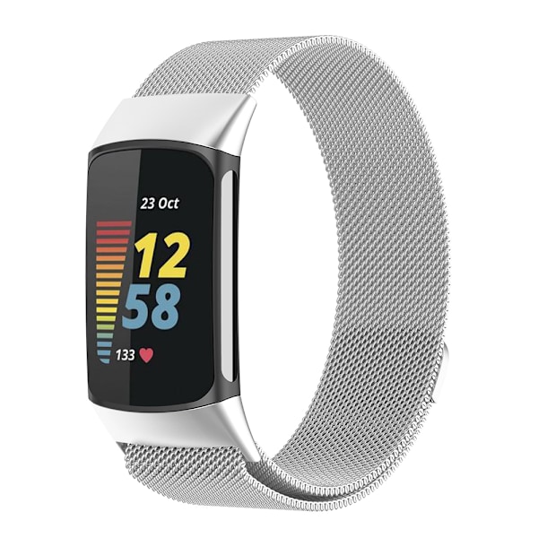 Milanese Loop-armband till Fitbit Charge 5 / 6 - Silver