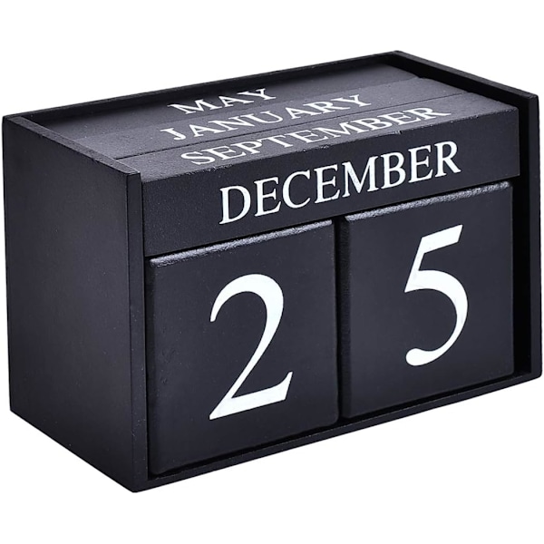 Trä skrivbord block kalender - evig block månad datum display