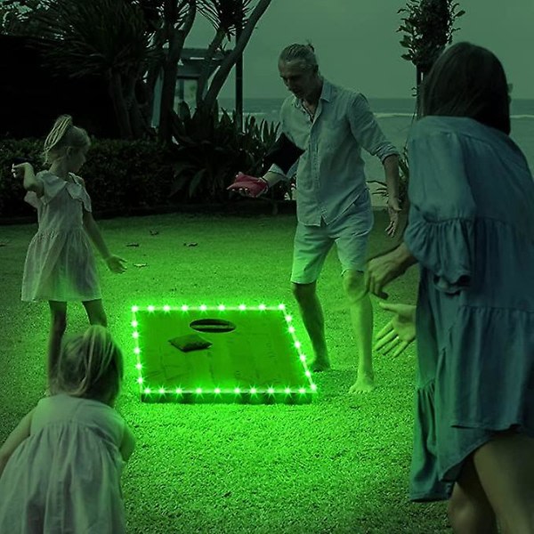 Cornhole-brettlys 2 sett Corn Hole kant og ring LED