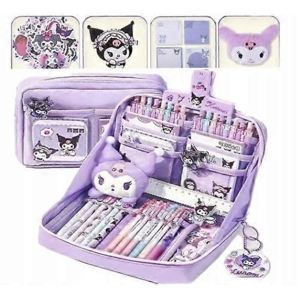 Large Pencil Case Kuromi School Bag Teen Gift Pendants And Stickers-FA-