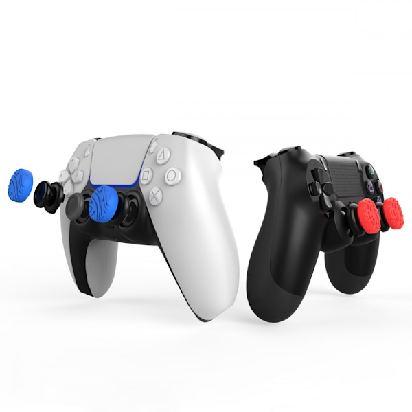 Tumstockar for PS4 & PS5, 4 par/8 stk erstatningssilikontumgrep, joystick-beskyttelsesdeksel for PS4 & PS5-kontrollere