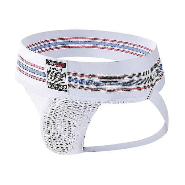 Herre Atletisk Supporter Ungdoms Fitness Jock Strap Erpants Hvid M White