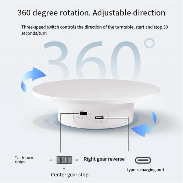 Motorisert roterende displaystativ, 360° elektrisk svingplattform-FA-