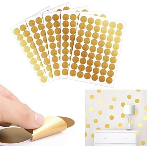 216 Pcs Dot Wall Stickers Gold Dot Stickers DIY Wall Decals Mura