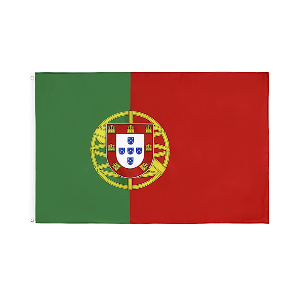 Portugisisk flag | 3x5 fod nationalflag, indendørs/udendørs, levende farver, messingøjer, tykkere og mere holdbar