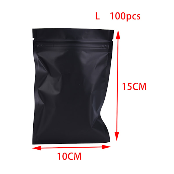 100kpl mattamusta lämpötiivistä itsetiivistyvät pussit Suljettavat Zip Lock Pakkaa L L