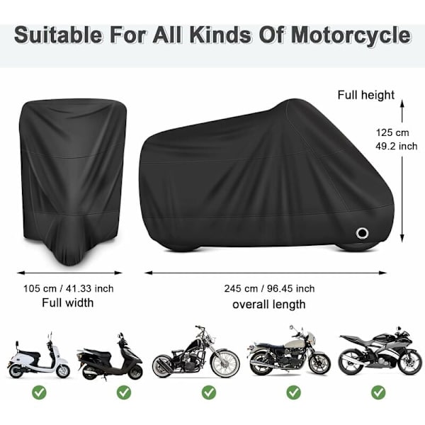Vattentätt motorcykelöverdrag 190T polyester Allvädersskydd-FA-