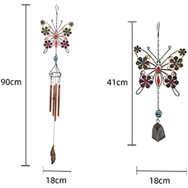 Art Wind Chimes Metal Wire Buttlefly Hanging Ornament Home Wind