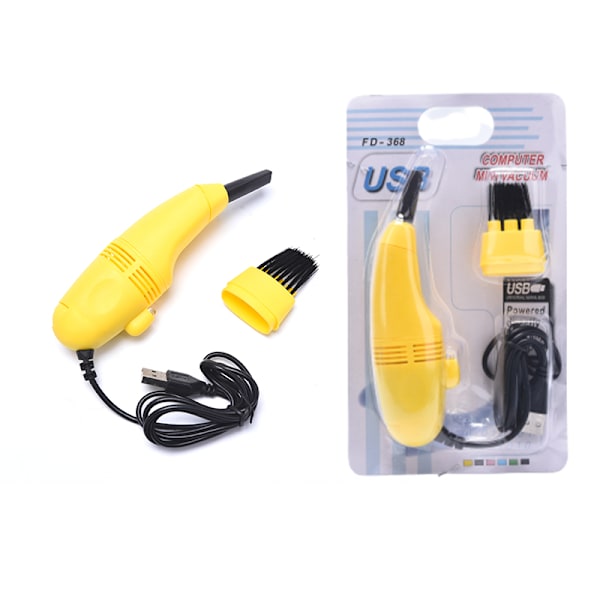 Mini Dator Dammsugare USB Tangentbordsrengörare PC Bärbar Datorborste Yellow