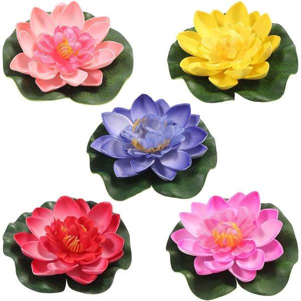 5 stk. Kunstig Vandlilje Flydende Lotusblomst Dam Hjem
