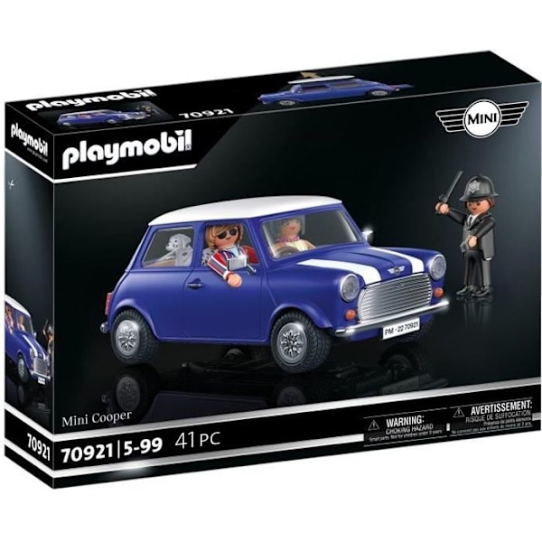 PLAYMOBIL - 70921 - Mini Cooper - Klassiske biler med avtakbart tak og lyseffekter Svart