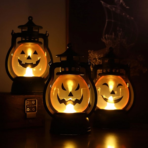 Halloween Pumpa Lykta Mini LED Halloween Pumpa Ljus Natt