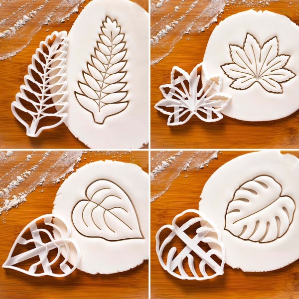 4 stk Cookie Embosser Mold Biscuit Mold Agave Ivy