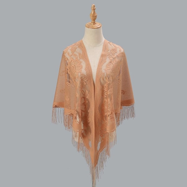 Kvinnors Sjal Kvällsbal Cape KHAKI khaki