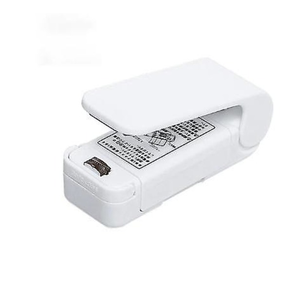 Mini Varmepose Emballage Forseglingsmaskine Bærbar Plastikpose Klips Forseglingsmaskine Mad Opbevaring Forseglings Snack Forseglings Køkkenudstyr white