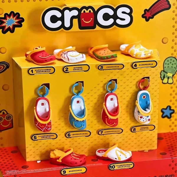 2024 McDonald's Mini Crocs Nøglering Happy Meal Legetøj Komplett Sød Mini Nøglering-Xin Style 7