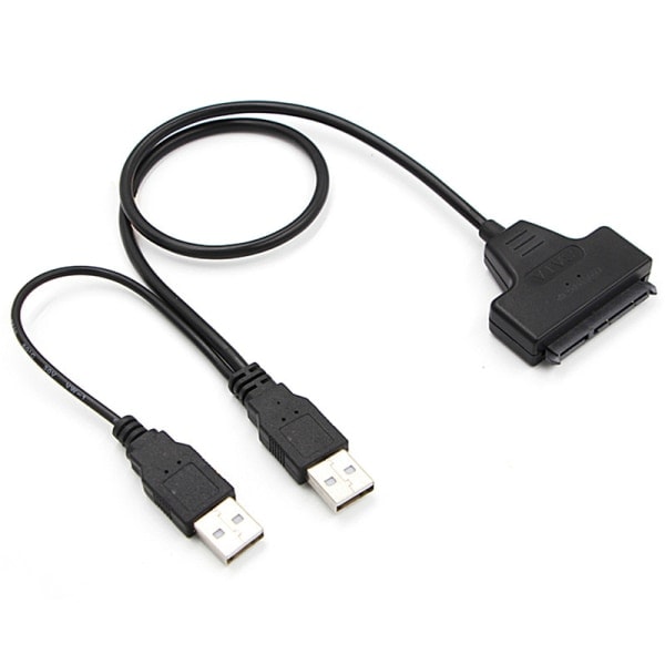 2017 Digitaalinen USB 2.0 - SATA-muunninsovitinkaapeli 2,5 SA Musta 5cm*4cm*1cm
