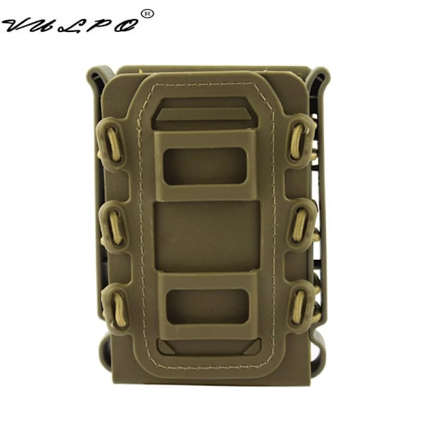 VULPO Taktisk 5,56 mm & 7,62 mm magasinpose 9 mm pistol Molle Mag-pose Soft Shell Mag-pose 9mm 5.56 7.62 Gray